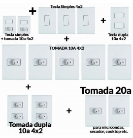 Tomadas e Interruptores 15 Peças Casa Completa - Tramontina Liz